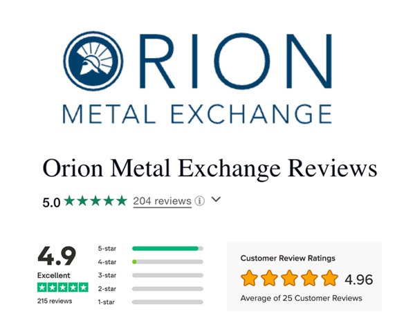 Orion Metal Exchange logo and various high ratings